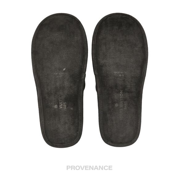🔴 Louis Vuitton Slipper - Script Embroidered Black - Picture 8 of 9